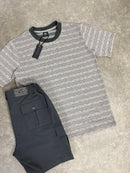450 Dark Grey Striped Premium T-Shirt
