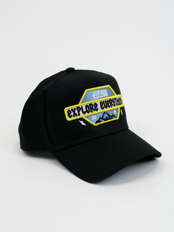 Black Explore Everything Cap