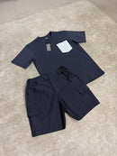 Navy Pocket T-shirt / Navy Cargo Shorts Set