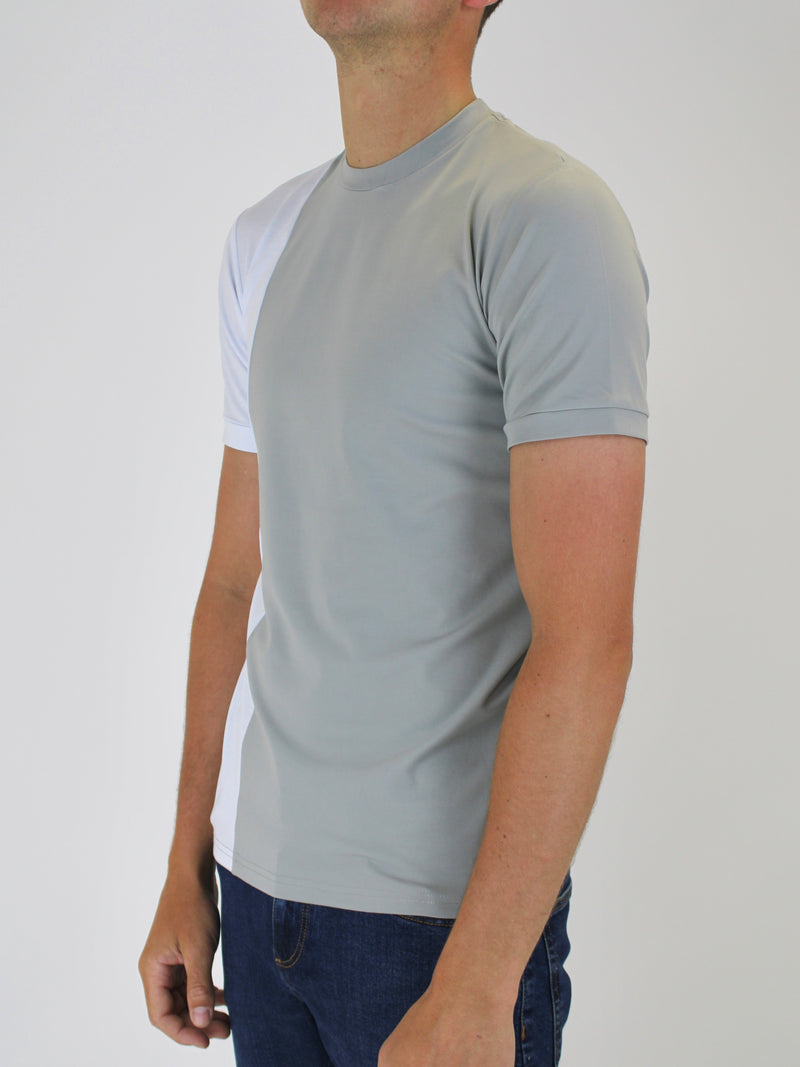 Kids 150 Stone / White Offset T-Shirt