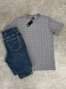 Navy 510 Textured T-Shirt / Navy 902 Denim Set