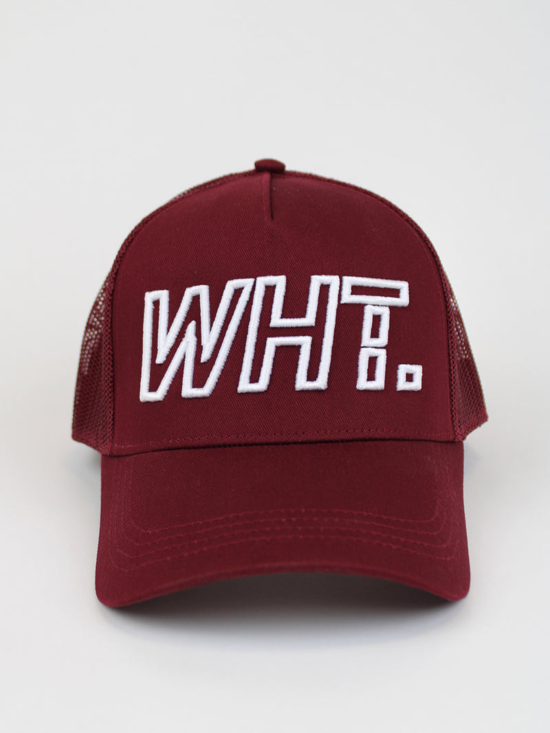 Maroon WHT Trucker Cap