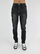 Grey 450 Striped T-Shirt / Dark Grey 902 Denim Set