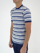 340 Navy Striped Premium T-Shirt