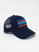 Navy / Orange ZigZag Trucker Cap