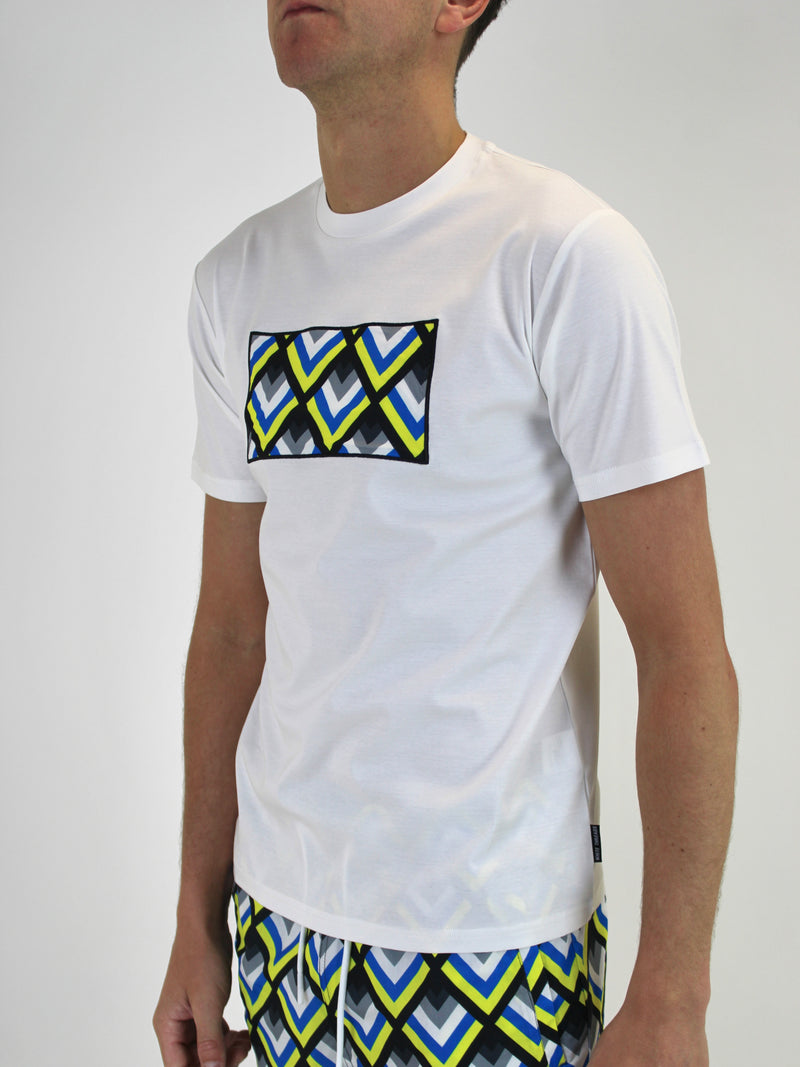 Kids White / Neon West Coast Panel T-Shirt