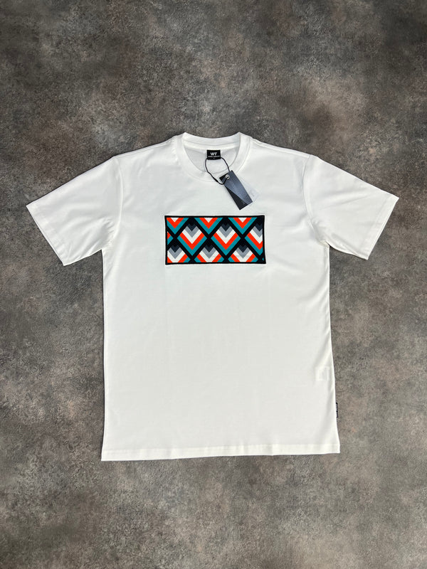 White / Orange West Coast Panel T-Shirt