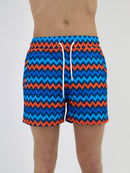 Orange / Blue Zigzag Swim Shorts