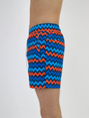 Orange / Blue Zigzag Swim Shorts