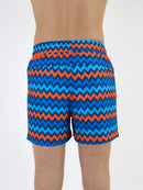 Orange / Blue Zigzag Swim Shorts