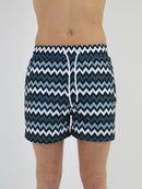 Kids Grey Zigzag Swim Shorts