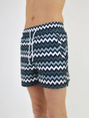 Kids Grey Zigzag Swim Shorts