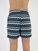 Kids Grey Zigzag Swim Shorts