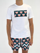 White / Orange West Coast Panel T-Shirt