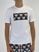 White / Orange West Coast Panel T-Shirt