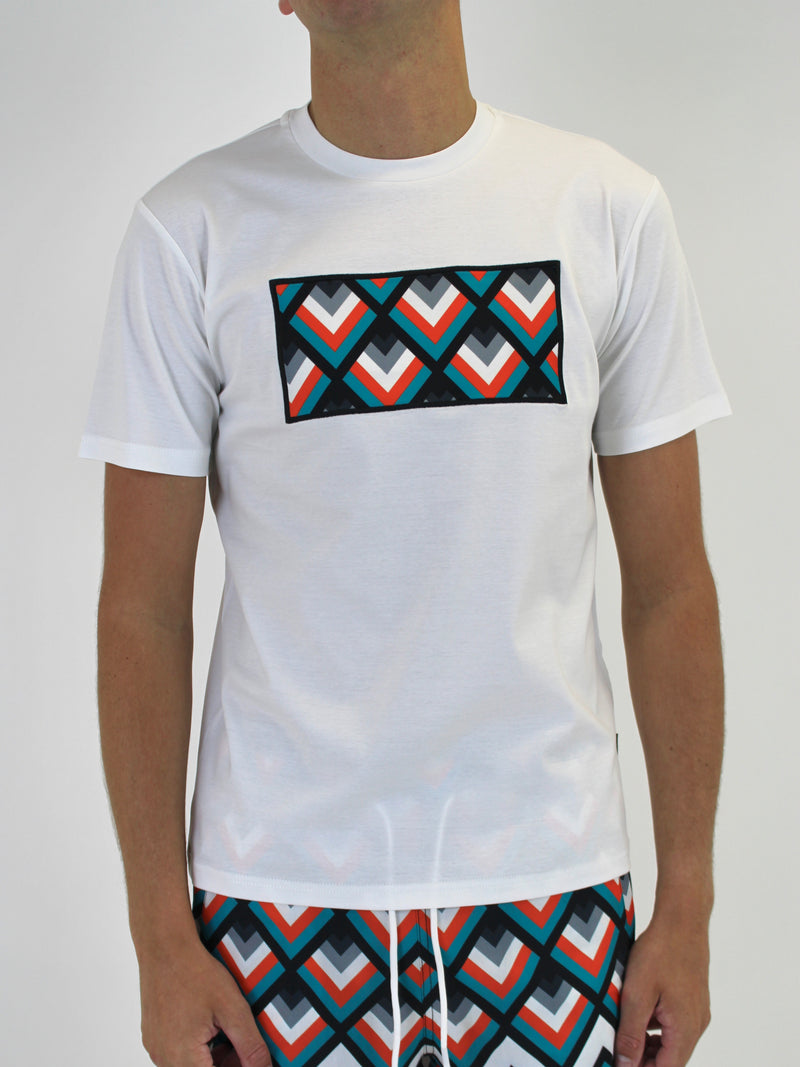Kids White / Orange West Coast Panel T-Shirt