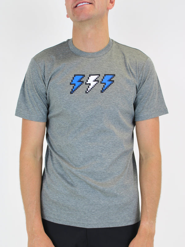 Marl Grey Pixel Bolt T-Shirt
