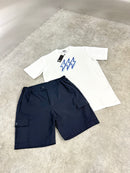 Navy Cargo / White Triple Bolt Set
