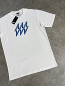 White / Blue Spark Triple Bolt T-Shirt