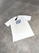 White / Blue Spark Triple Bolt T-Shirt