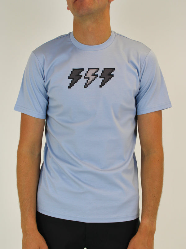 Kids Sky Blue Pixel Bolt T-Shirt