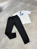 Black Versatile Pants / White Bolt Set