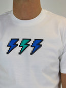 Kids White Pixel Bolt T-Shirt