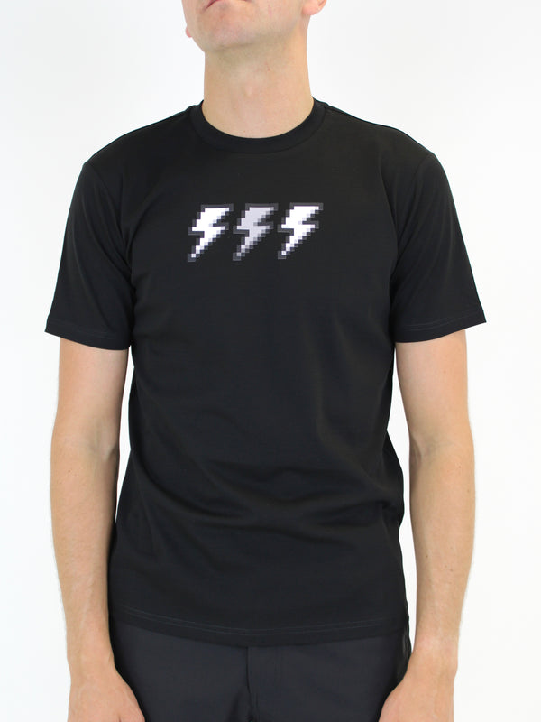 Kids Black Pixel Bolt T-Shirt