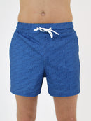 Kids Blue WT Pattern Swim Shorts