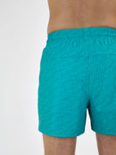 Teal WT Pattern Swim Shorts