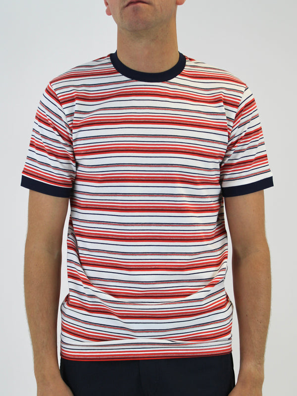 Kids 350 Dark Orange / Navy Striped T-Shirt