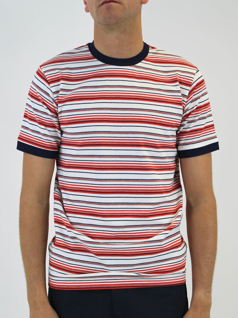 Kids 350 Dark Orange / Navy Striped T-Shirt