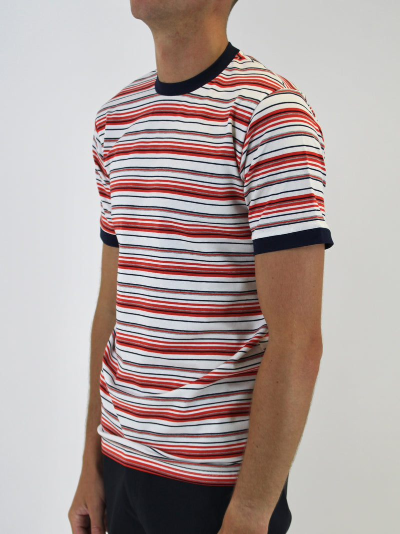 Kids 350 Dark Orange / Navy Striped T-Shirt
