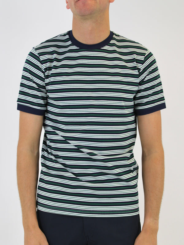 Kids 360 Navy / Green Striped T-Shirt