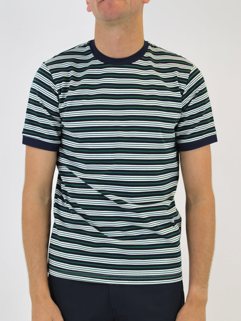 Kids 360 Navy / Green Striped T-Shirt