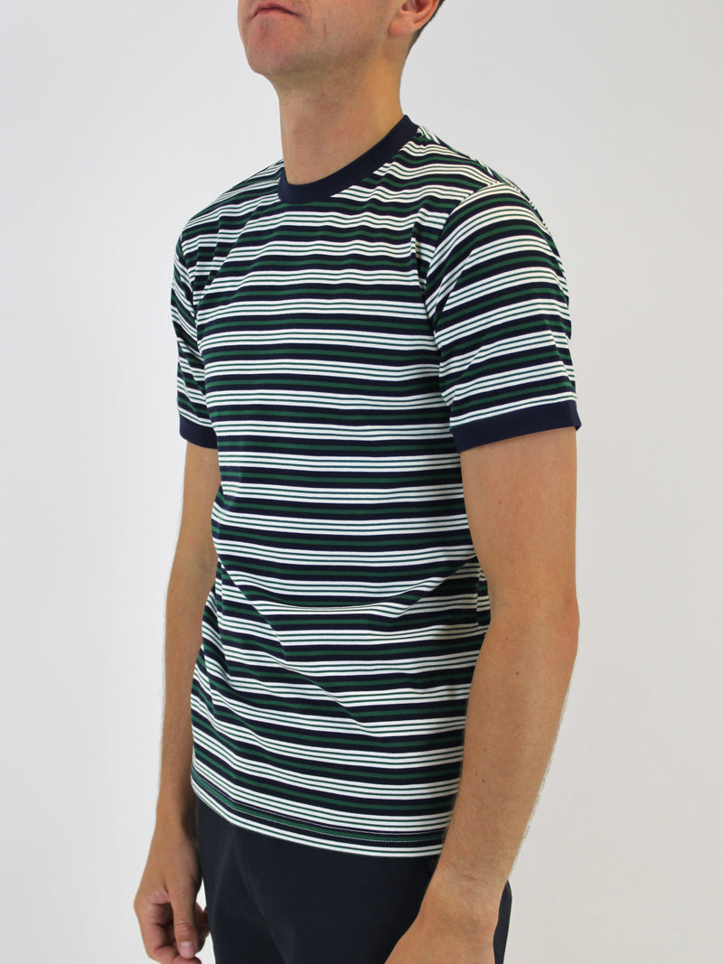 Kids 360 Navy / Green Striped T-Shirt