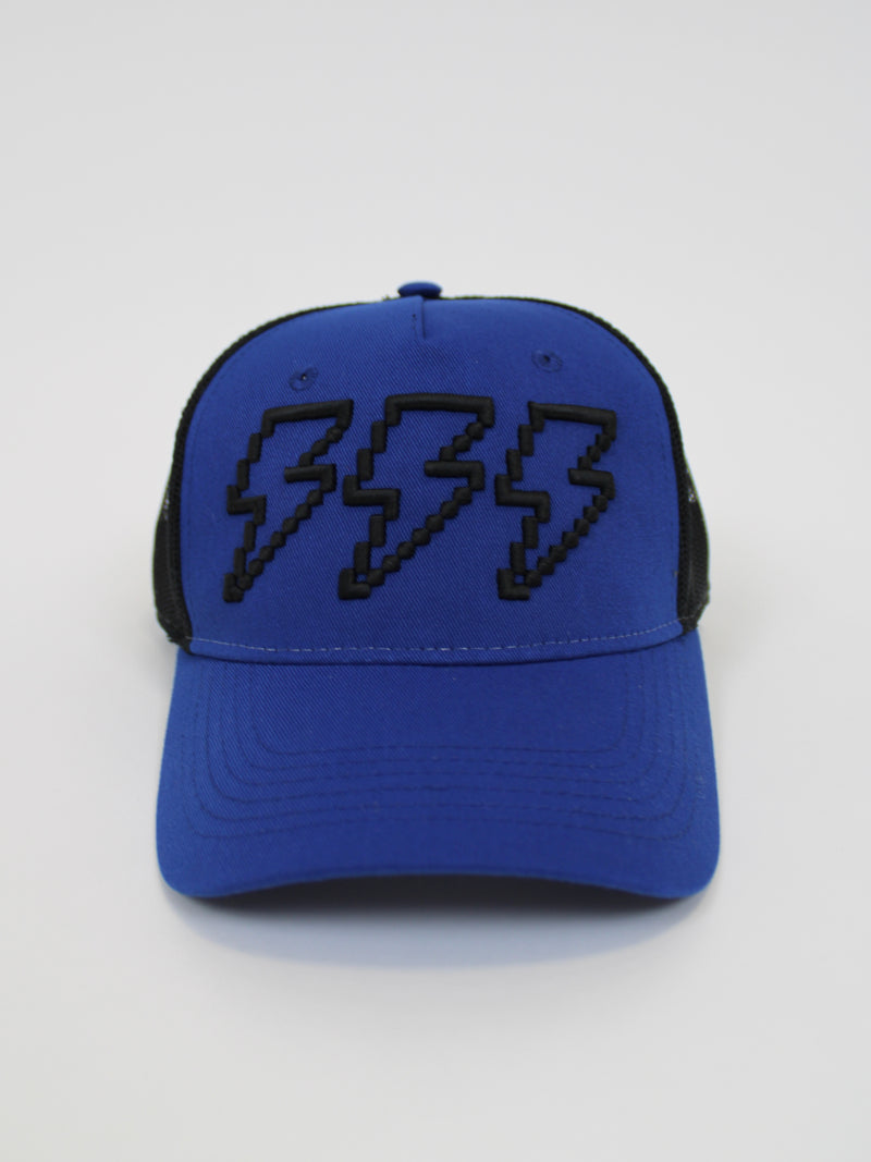 Royal Blue Pixel Bolt Trucker