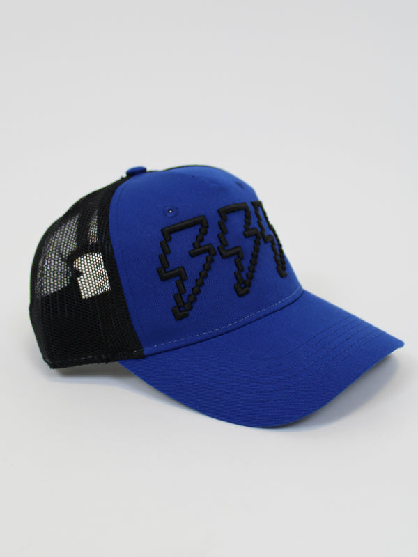 Royal Blue Pixel Bolt Trucker