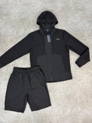 Black / Black Utility Jacket & Shorts Set