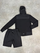 Black / Black Utility Jacket & Shorts Set