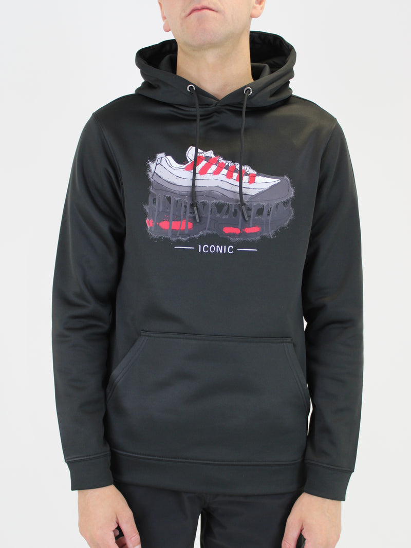 Black / Solar Red Iconic Hoodie