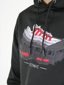 Black / Solar Red Iconic Hoodie