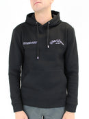 Black Floral Hilos Blancos Hoodie