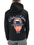 Black Verbal Hilos Blancos Hoodie