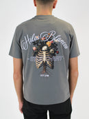 Grey Floral Hilos Blancos T-Shirt