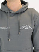 Dark Grey Verbal Hilos Blancos Hoodie