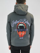 Dark Grey Verbal Hilos Blancos Hoodie