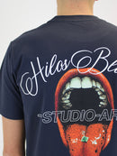 Navy Verbal Hilos Blancos T-Shirt