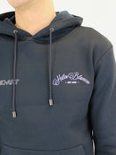 Navy Verbal Hilos Blancos Hoodie