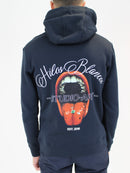 Navy Verbal Hilos Blancos Hoodie